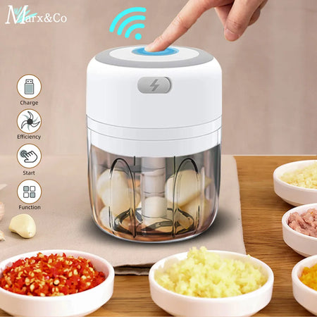 Electric Garlic Crusher Vegetable Cutter Chili Masher Durable Garlic Chopper USB Charging Kitchen