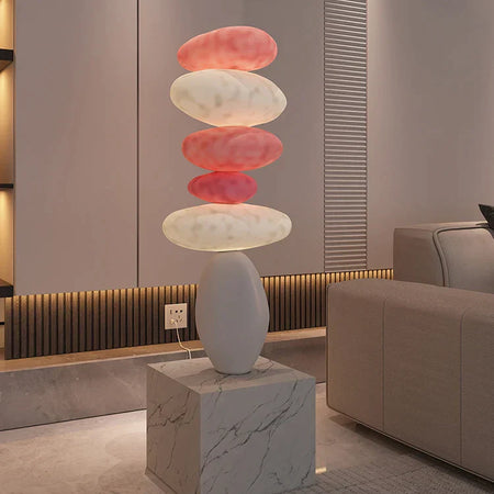 80CM Glowing Stone Creative Home Decor Large Feng Shui Stone Statue Indoor Floor Sculpture